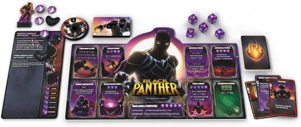USAOPOLY Marvel Dice Throne | 2 Hero Box Featuring Captain Marvel, Black Panther | Standalone Competitive Dice Game | Officially-Licensed Game | Compatible with The Dice Throne Ecosystem