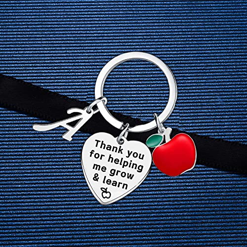 MADHAHEFU Teacher Appreciation Gifts Best Teacher Gifts Teacher's Day Gifts Thank You Gift For Teachers Initial Keychain - Image 5