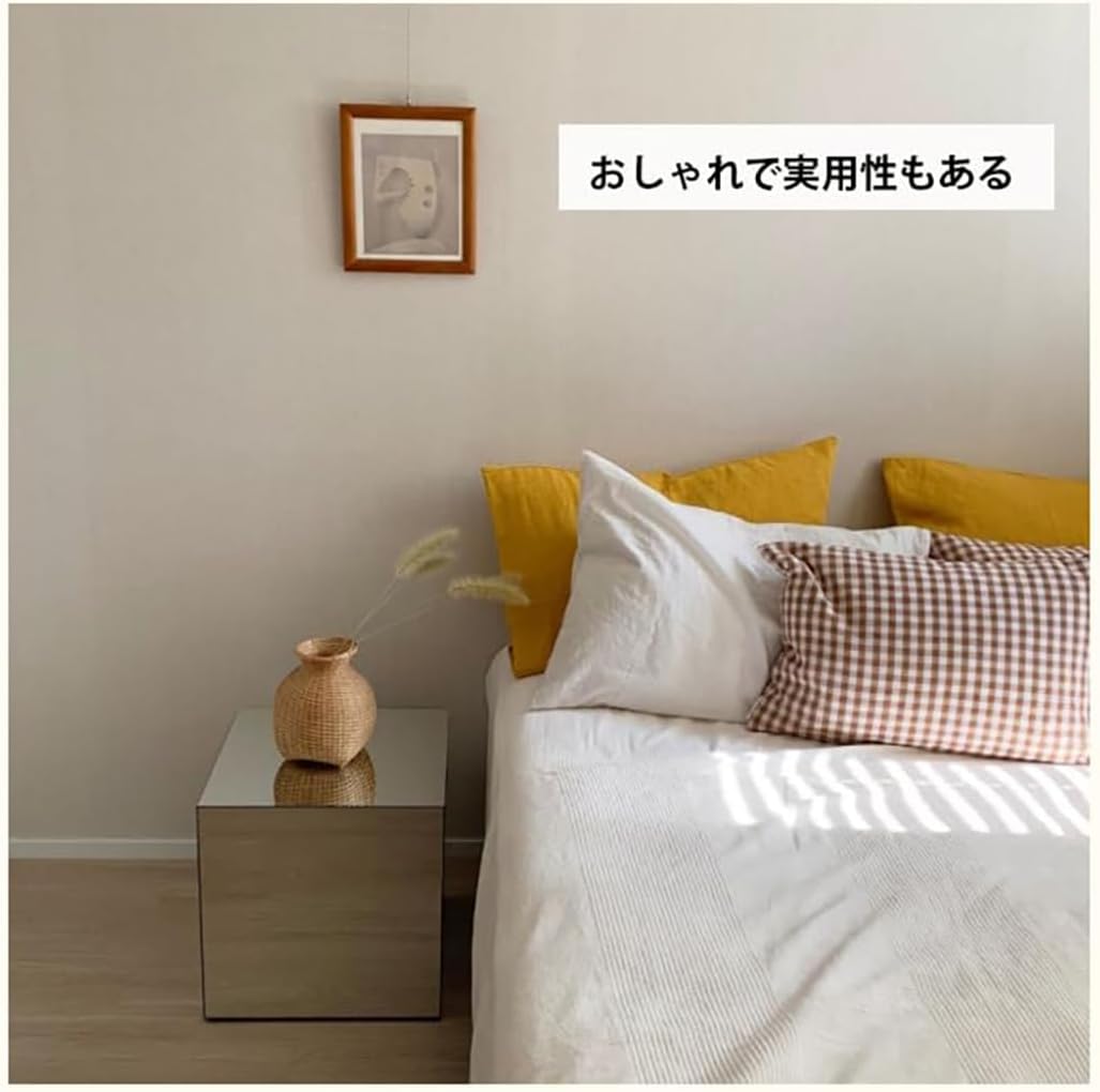 サイドテーブル ミラー 正方形 反射 鏡面 モダン シック インテリア