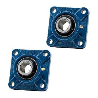 MAPLE ACE UCF204-12 Square Flange Bearing 3/4" Bore, 4-Bolt Self-Aligning, Solid Base, Heavy Duty Qty 2