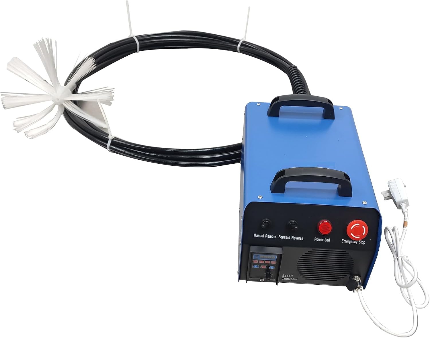 Portable Air Duct Cleaning Machine, 550W Rotary Brush Duct Cleaner with 49.2FT Flexible Shaft & 4 Brushes, for 1.97-39.37 Inch Industrial Ventilation Pipes, AC Ducts 220V/110V