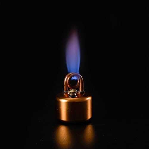 Miniatura 8 de Mini estufa de campamento con alcohol, quemador de alcohol ligero de latón y aluminio con soporte, calentamiento más rápido, perfecto para