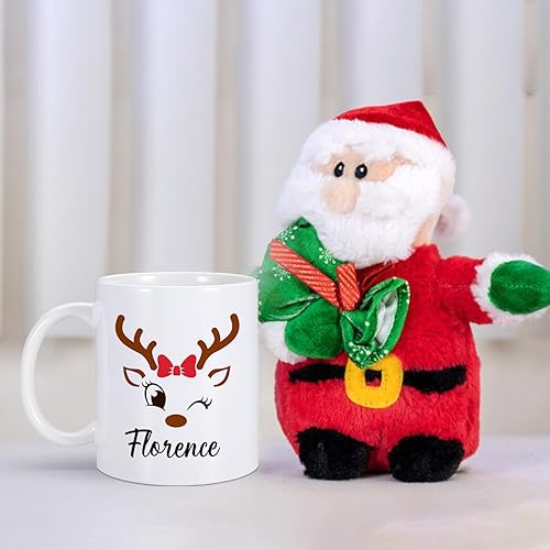 Miniatura 7 de Tazas de Navidad personalizadas, taza de café de Navidad con reno, con nombre, regalos de Navidad para niños, niñas, niños, taza de chocolate
