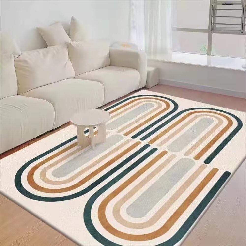 Tapis de couloir long beige et vert pour réveiller votre entrée