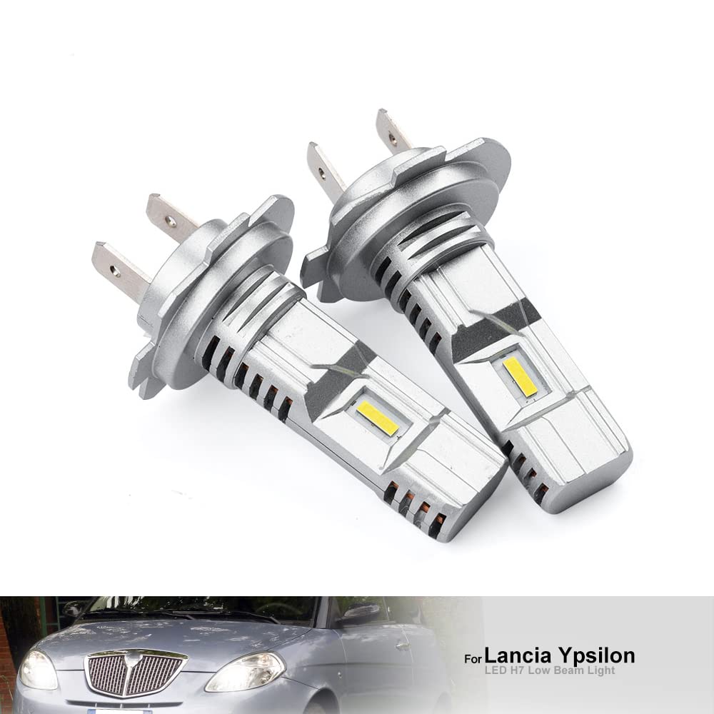 H7 LED Lampadine per fari per Lancia Ypsilon 843 Lybra Kappa Fascio abbagliante 6500K Bianco 6x LED super luminoso conversione faro H7 Sostituzione alogena Mini formato