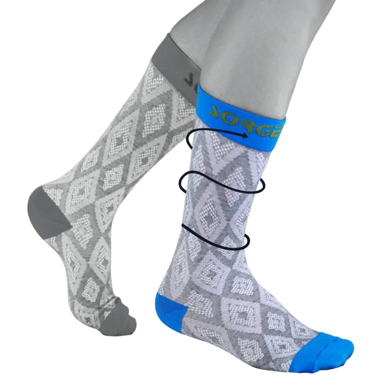 Sorgen Bamboo Soft Crew Length Compression Socks for Men and Women. For sports, cycling, running, aching legs, better circulation. (XL)