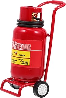 DOITOOL 1 conjunto de carrinho de extintor de incêndio decoração miniaturas bonecas em miniatura móveis em miniatura decoração faça você mesmo casa de boneca 1: 12 extintor de incêndio miniatura modelo simulação mini carrinho