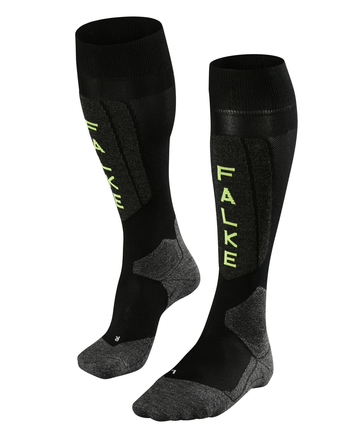 FALKE Men's SK5 Expert M Kh Silk Functional Yarn Warm Thin 1 Pair Skiing Socks, Black Black-Lightning 3171 Trend, 11-12.5