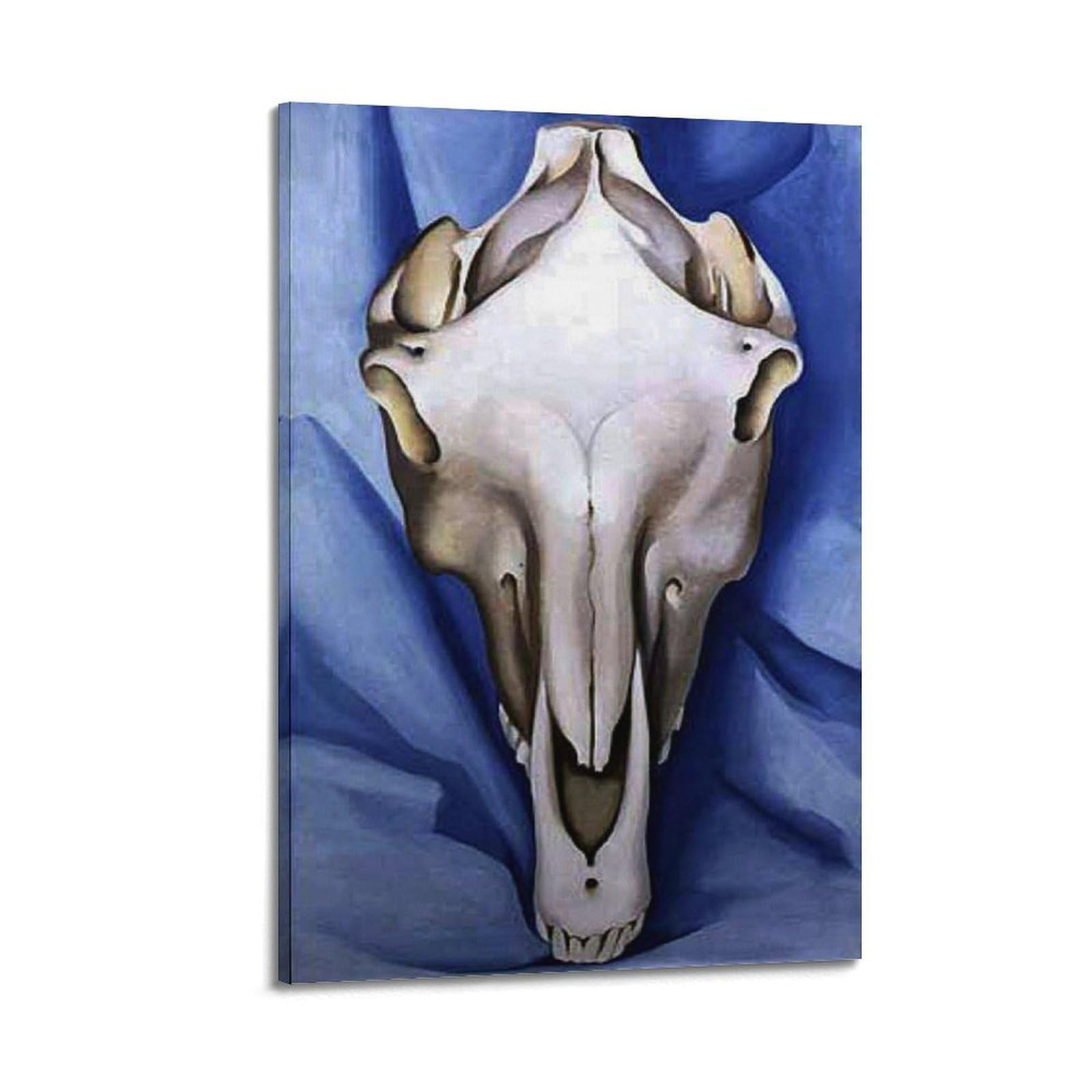 KANGZENG Georgia O'Keeffe Painter Works (Horse's Skull on Blue) Art Posters Art Print Wall Photo Paint Hanging Picture Family Bedroom Decor 20x30inch(50x75cm)