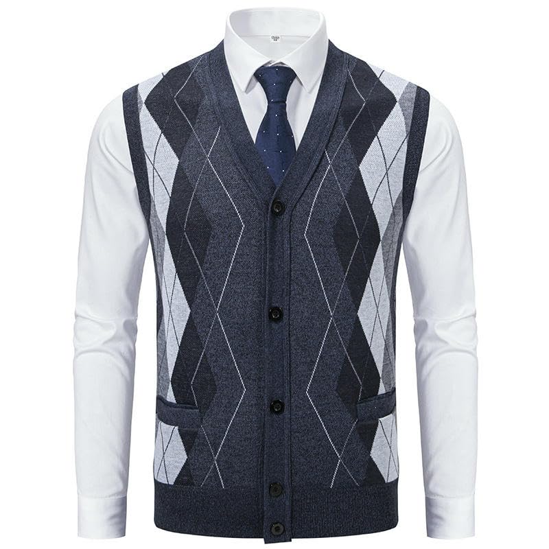 Chaleco de punto para hombre sin mangas con forro térmico 7