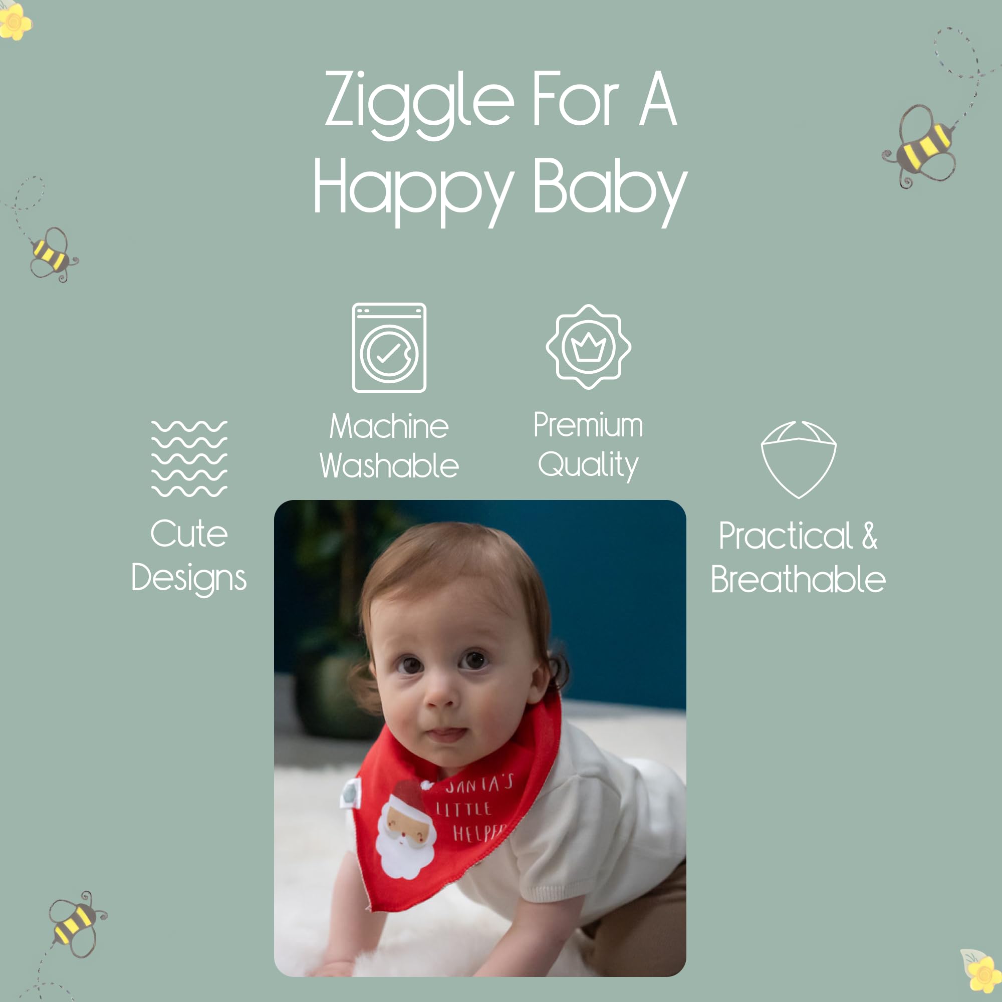 Bandana Dribble Bibs - Cotton Front Baby Bibs Newborn to 24 Months - Newborn Baby Gifts - Bibs For Comfortable Kids — view 70