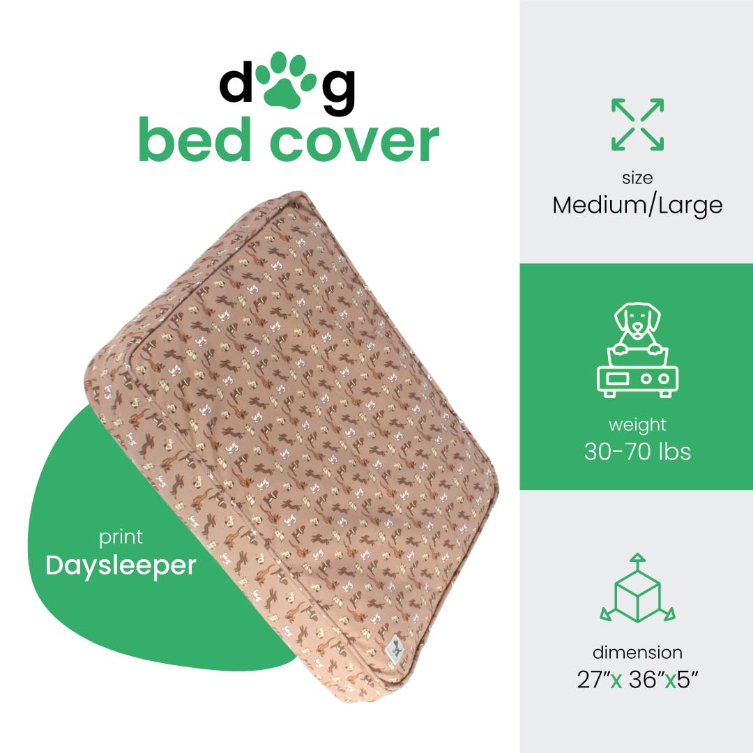 Molly Mutt Copriletto per cani da medio a grande, stampa Daysleeper - Misure 68 x 91 x 12,7 cm - 100% cotone - Durevole - Traspirante - Sostenibile - Lavabile in lavatrice