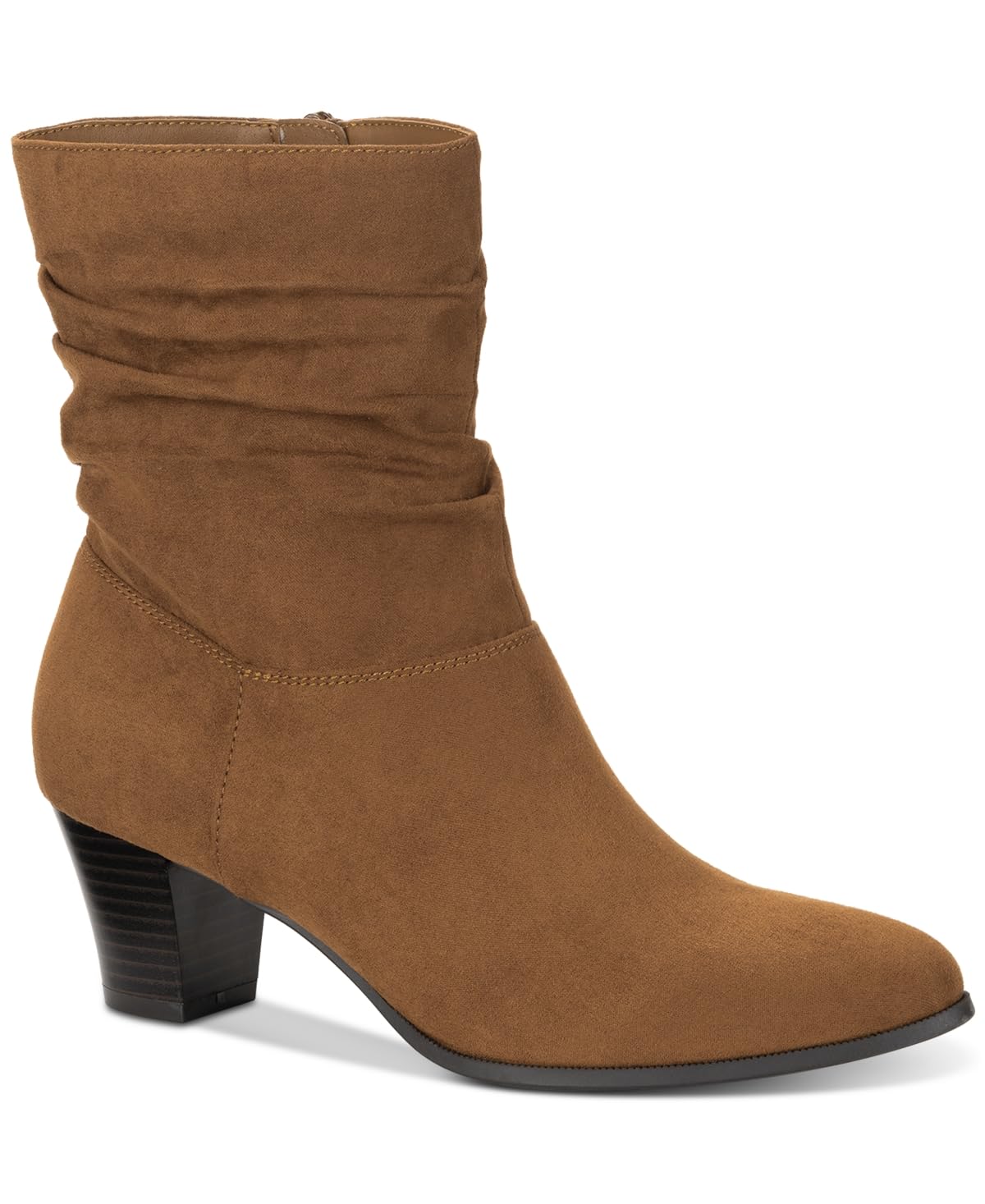 Style Co Womens Piviee Faux Suede Zipper Ankle Boots