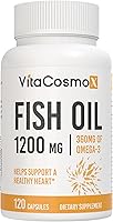 Vista 1 de Aceite de pescado omega-3 de 1560 mg, triple fuerza EPA y DHA, 120 cápsulas blandas, 60 porciones, sin gluten, sin OMG y apto para vegetarianos