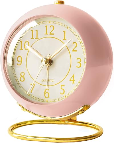 Miniatura 8 de AYRELY® Reloj de Escritorio Funciona con Pilas con Luz, Silencioso Sin Tictac, Pequeño Reloj de Mesa para Mesita de Noche/Dormitorio/Sala de Verde