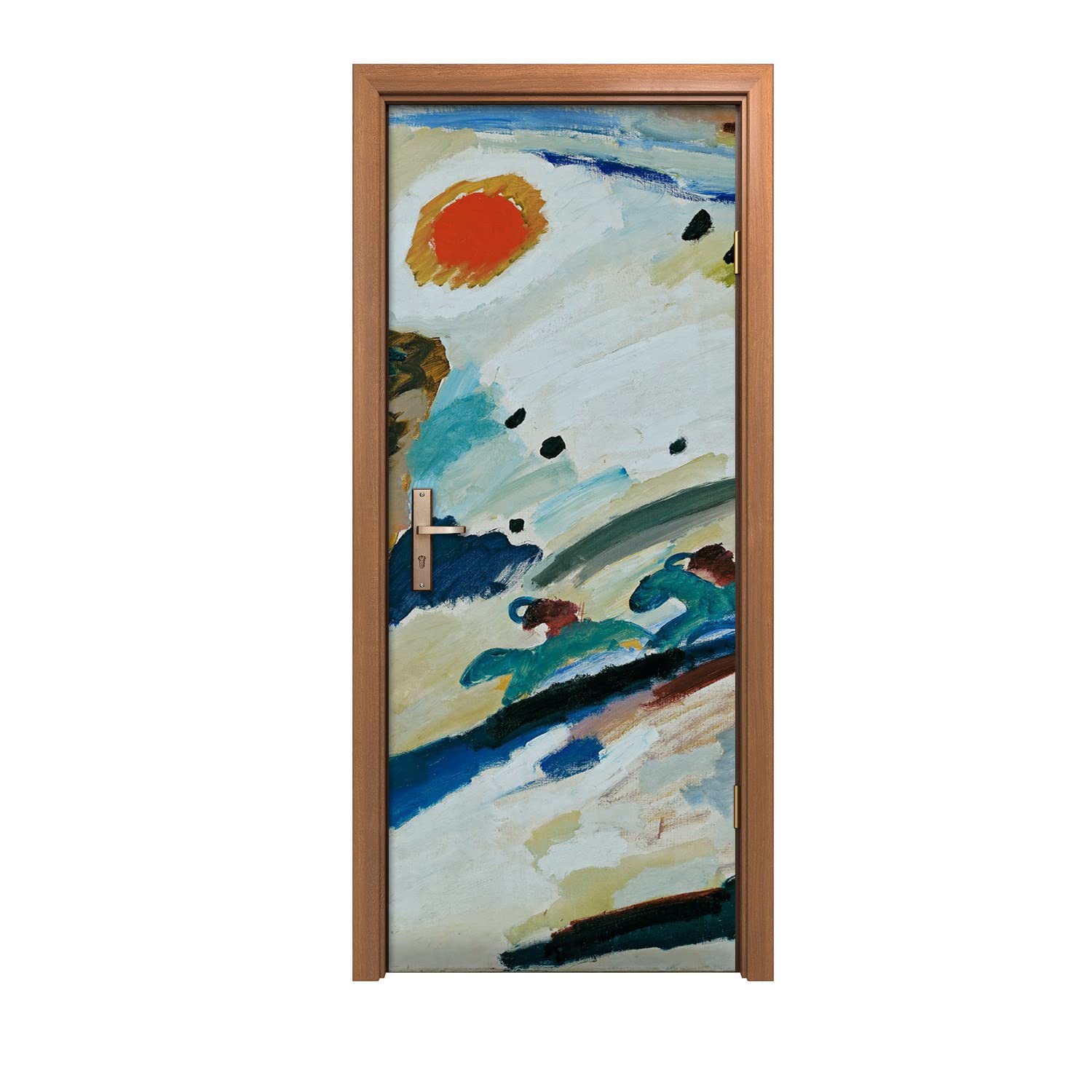 Autocollant de porte paysage romantique pour salon chaleureux 90x200