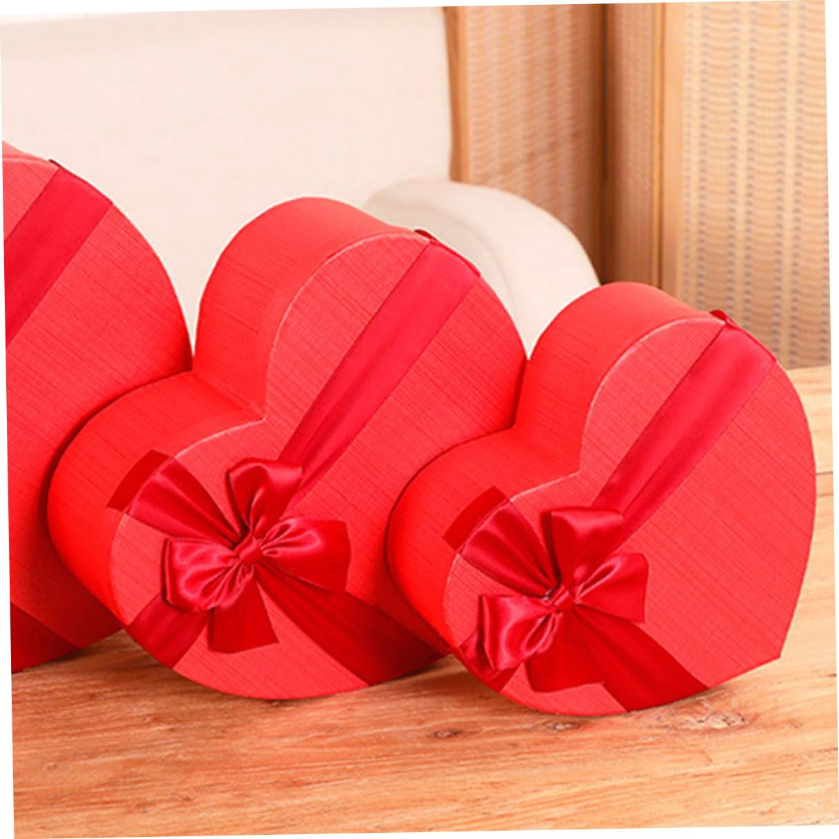 LOLIPPYY 3 Stück Herzförmige Geschenkboxen aus Stabilem Material Aufbewahrungsboxen für Hochzeit Geburtstag und Valentinstag Flach Verpackbar und Wiederverwendbar