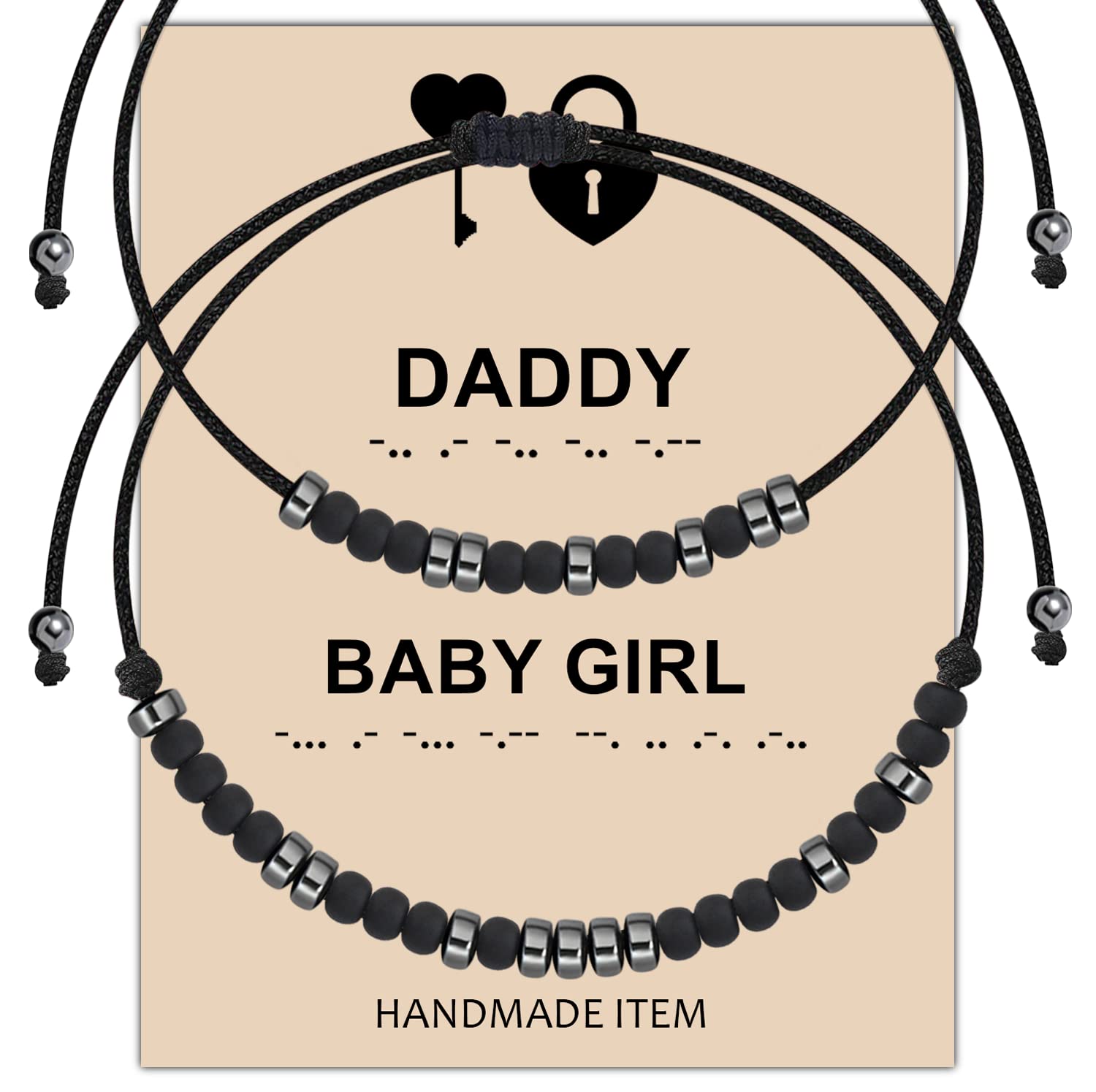 MAOFAEDCouple Morse Code Bracelet - Daddy And Baby Girls Gift - Daddydom Gift