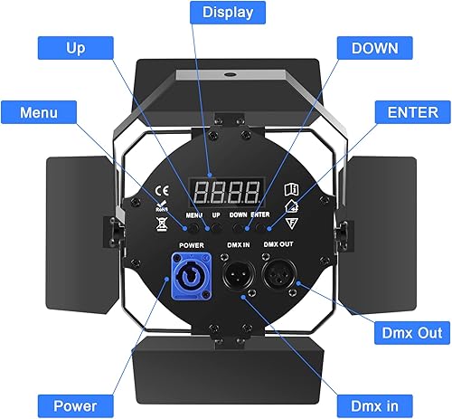Miniatura 4 de Luces de escenario con puertas de granero, luces LED pares de luces blancas cálidas y frías, activadas por sonido, DMX512, luces profesionales para