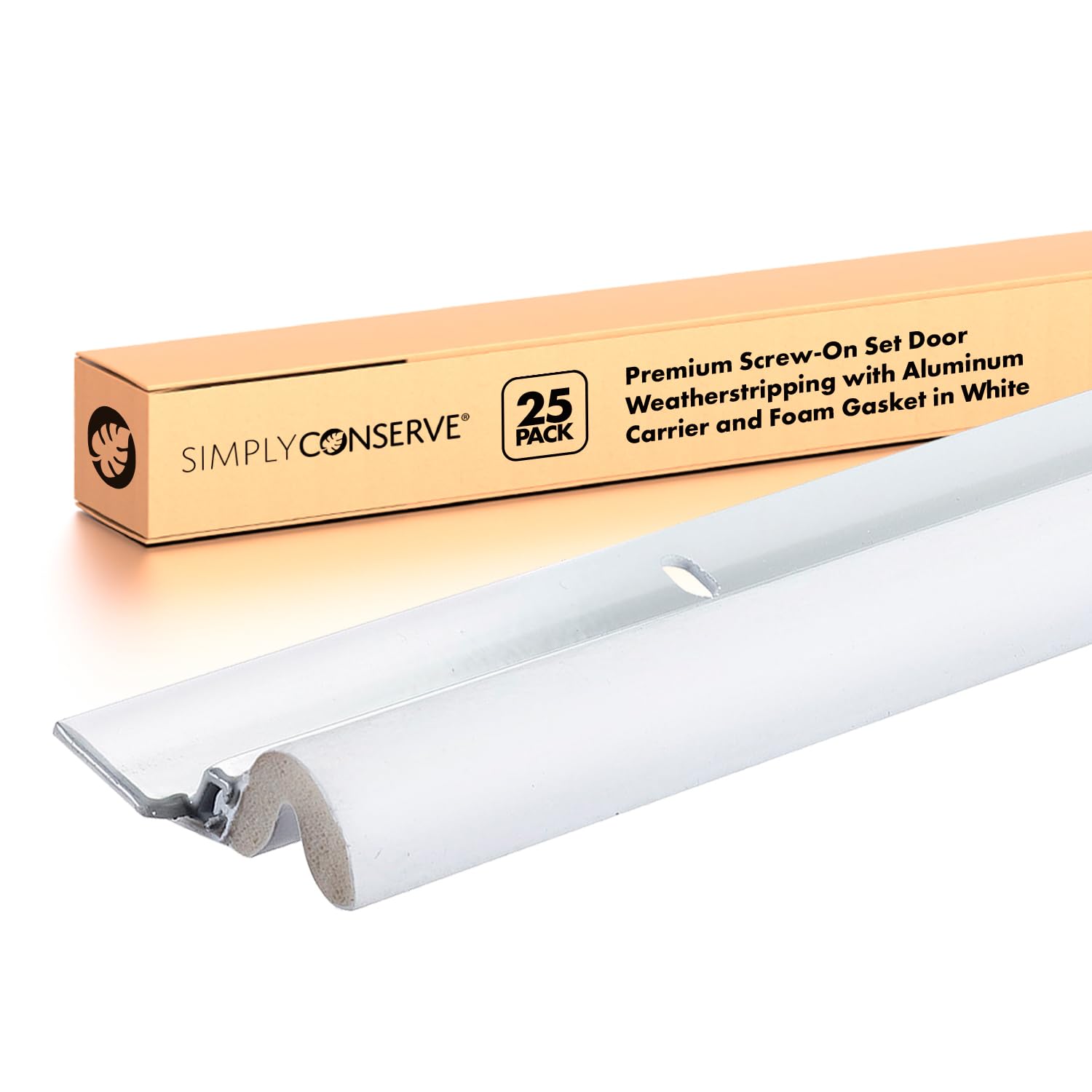 Simply Conserve Premium Screw-On Set Door Weatherstripping with