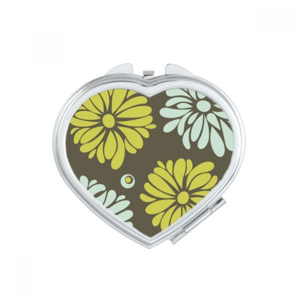 Miroir de poche mignon chrysanthème jaune pour retouches sac à main