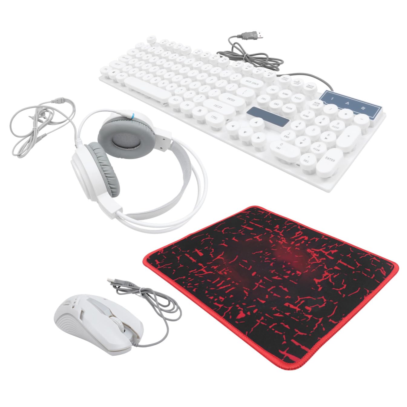 KOMBIUDA Tastiera e Mouse Combo per Gioco Ergonomico per Computer Mousepad per Gamer
