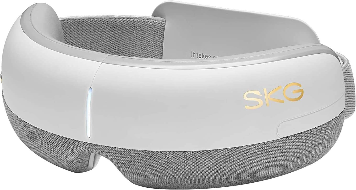 Eye Massager With Heat Vibration,Bluetooth Music Device, 5 Massage Modes,Adjustable Belt, Rechargeable Therapy Relaxing &Relieve Dark Circles,Dad Gifts