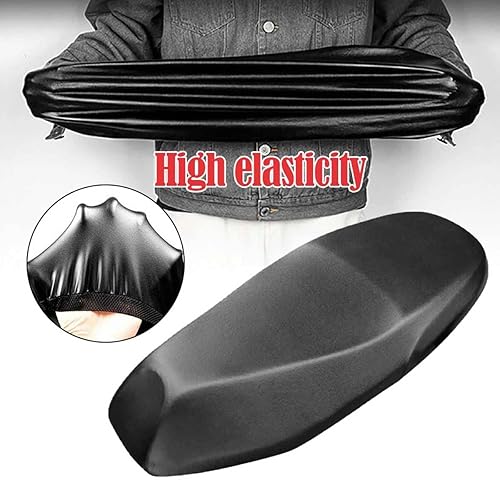 Miniatura 6 de Funda de asiento de motocicleta, protector universal de asiento de motocicleta, cojín elástico de piel sintética impermeable, cubierta completa para