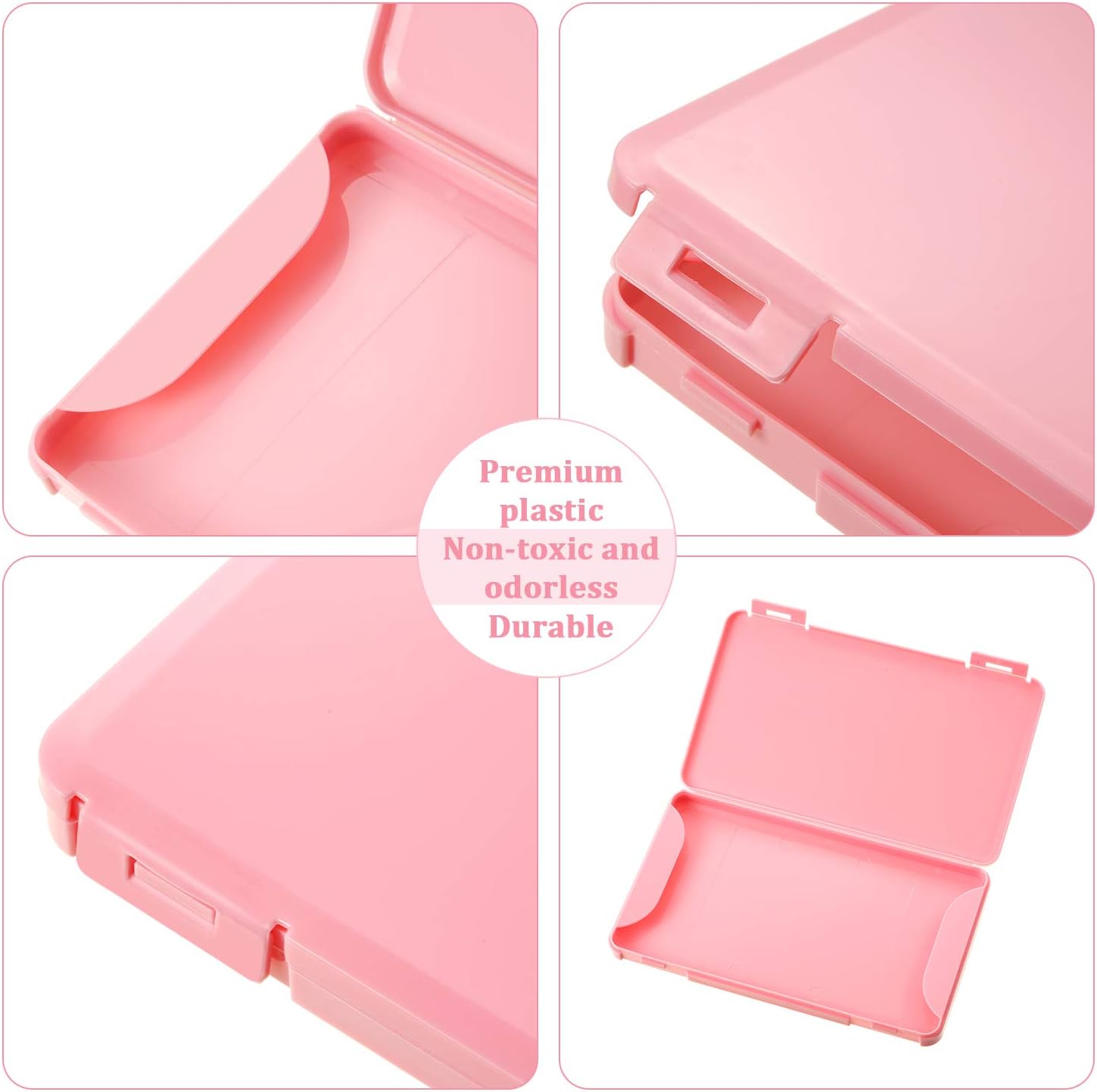 6 Pieces Plastic Face Covering Storage Box Reusable Keeper Folder, Portable Plastic Storage Boxes with Lids, Storage Clip Foldable Storage Organizer Case