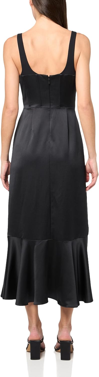 BCBGMAXAZRIA Womens Sleeveless Square Neck Midi Cocktail Dress - Image 2