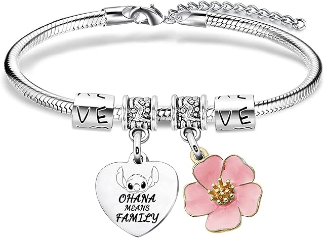 Ohana Bracelet Stitch Gifts For Girl Ohana Means Family Bangle For Women Stitch Fans Gifts Family Member Gifts Birthday Gifts For Daughter Friendship Gifts Jewellery Stitch Bracelet