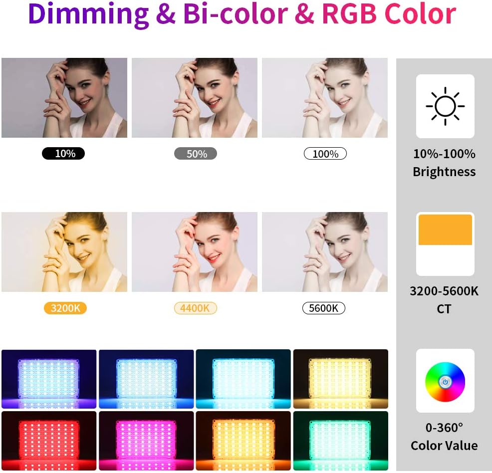 One-Day Sale: Up to 80% Off GVM RGB Video Light with APP Control, 360 ° Full Color Led Camera Light CRI97 + Dimmable 3200K-5600K Rechargable Led Video Light Panel for YouTube DSLR Camera Camcorder Photo Lighting, LCD Display