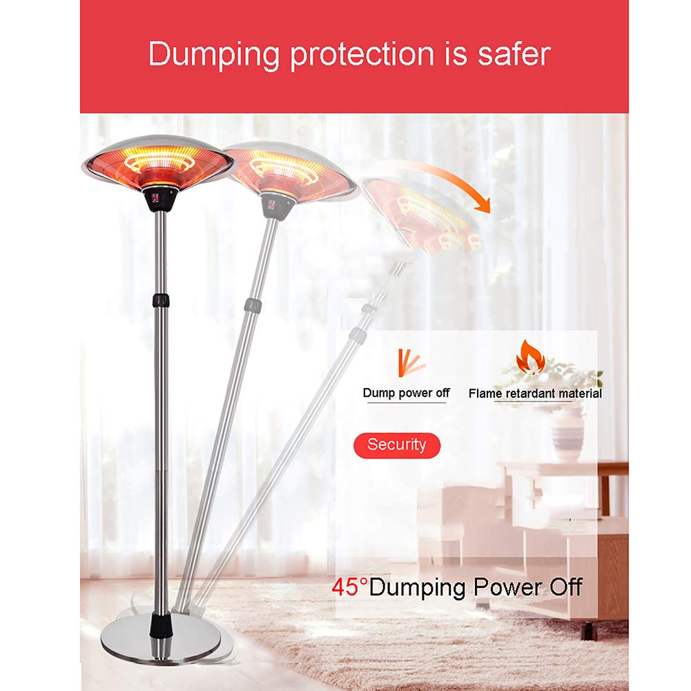 Stufa a Fungo Patio per Interno Esterno IP44 - Livelli di Potenza a Tre Livelli Riscaldatore per Patio per Protezione dal surriscaldamento, Resistente alle intemperie, Giardino (220V)