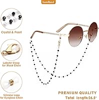 Vista 3 de humlbird Cadena de gafas de sol con cuentas de cristal curativo con perlas para mujer