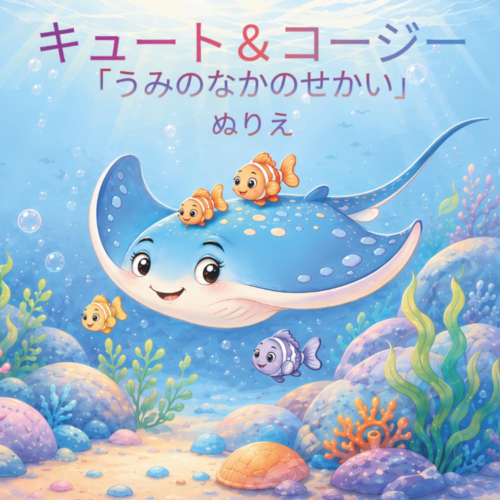 キュート＆コージー「うみのなかのせかい」ぬりえ: とびこんで... 子ども向けのかわいい海のいきものぬりえ (かわいくてあたたかい ぬりえブック)