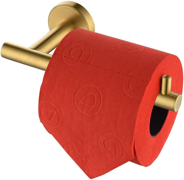 JQK Gold Toilet Paper Holder, 5 Inch Tissue Paper Dispenser