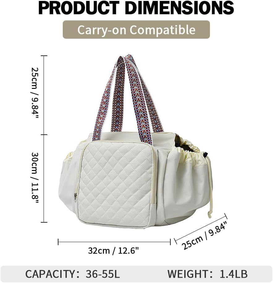Travel Duffel Bag Weekender Bags for Women, Expandable Tote Handbag Diaper Bag Backpack Shoulder Bag for Car Work Daily