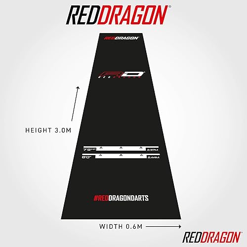 Miniatura 2 de Red Dragon Alfombrilla de dardos con línea de lanzamiento, alfombrilla de goma antideslizante para dardos
