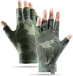 ievei Luvas de sol FPS 50+, luvas de pesca, proteção solar sem dedos, proteção UV, masculinas/mulheres, para caiaque, caminhadas, remo, dirigir