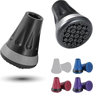 Cane Tips, 3/4 Inch All Terrain Tip for Cane & Crutch, 3/4'' Rubber Replacement Foot Pad, 0.75 Inch Cane Tips Heavy Duty, Walking Cane Tips and Crutch Tips(Pack of 2)