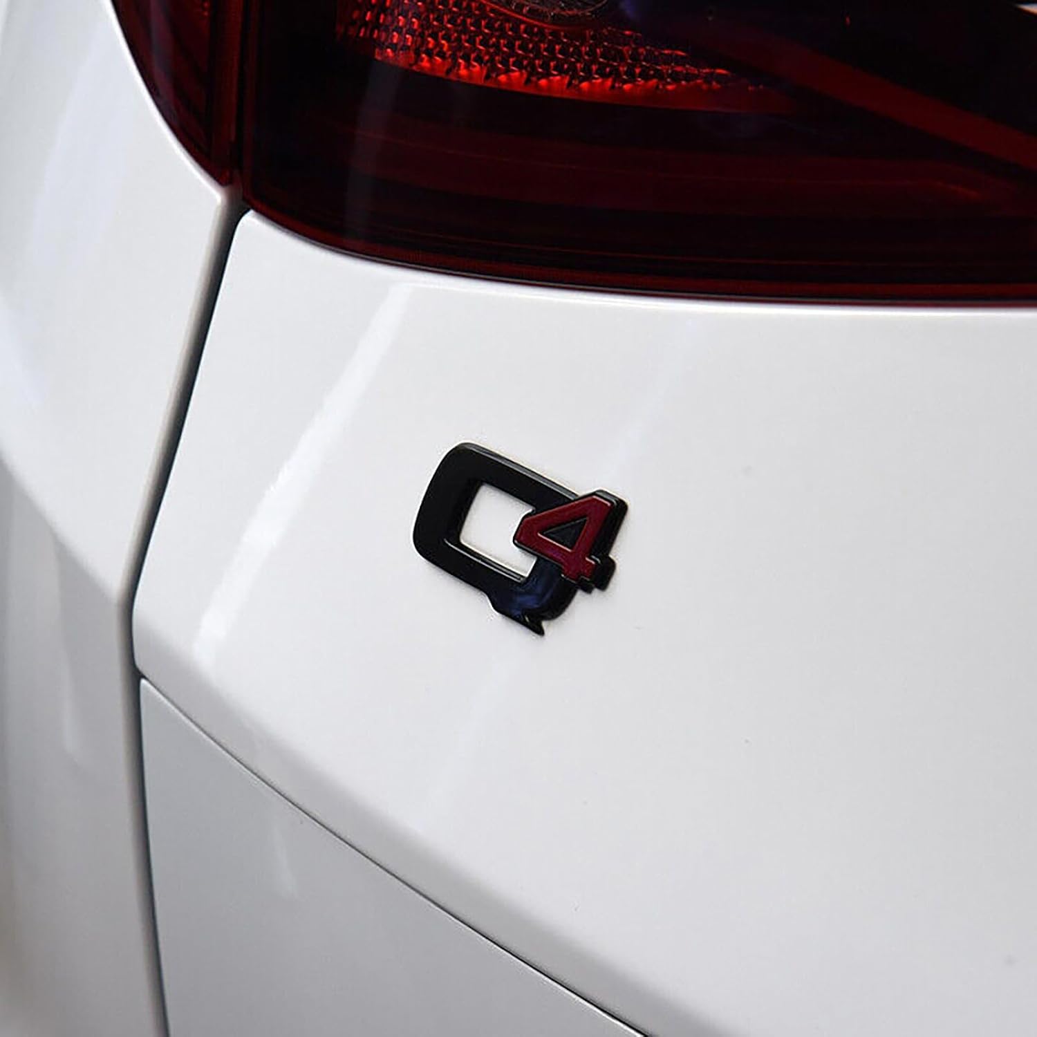 Grace's Tech Scritta 3D baule in metallo Stelvio Q4 logo base nero, Compatibile con Alfa Romeo Stemma adesivo scritta portellone sportivo Stelvio Stelvio accessori Stelvio (Q4+STELVIO nero)