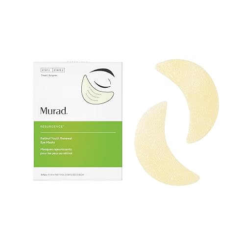 Murad Retinol Youth Renewal Eye Masks  Parches antideslizantes debajo de los ojos para líneas finas, arrugas, patas de gallo y ojos hinchados  Tiras