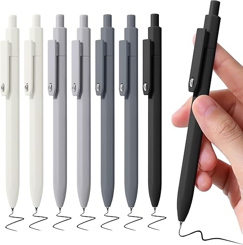 Bolígrafos de gel negros, 8 bolígrafos de tinta negra de punta fina para escribir diario, suministros escolares de oficina estéticos, regalos para