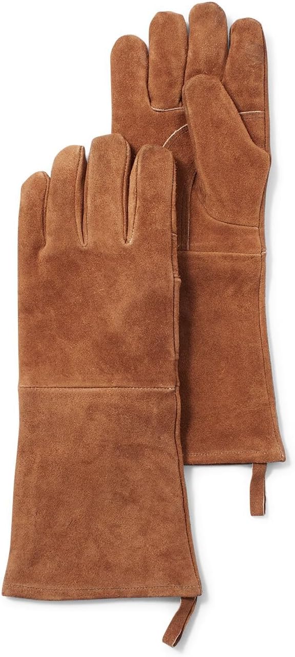 Sur La Table Leather Grill Gloves, Set of 2, Brown