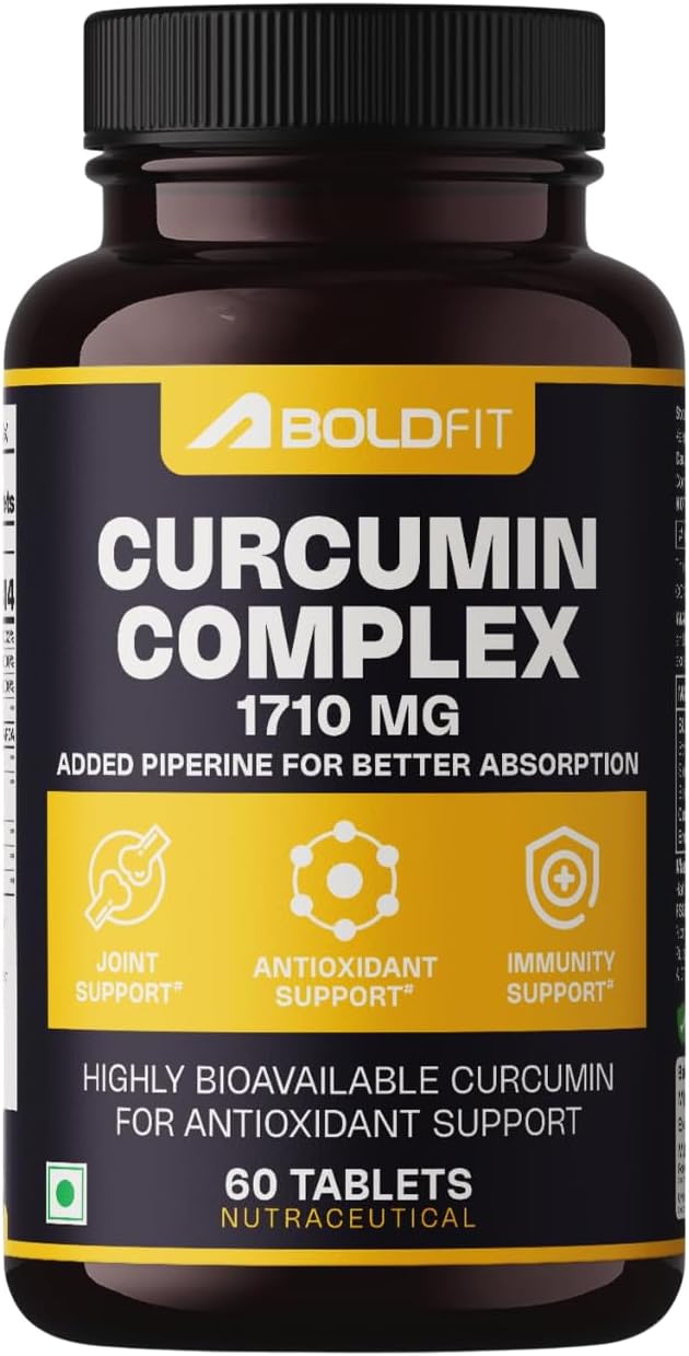 C3 Complex Curcumin Tablets 1710mg with 95% Piperine Turmeric ,Curcuma Longa and Ginger Extract Supports Joint Health Inflammation Care and Mobility Plant Based Herbal Supplement for Daily Wellness- 60 Veg Tablets