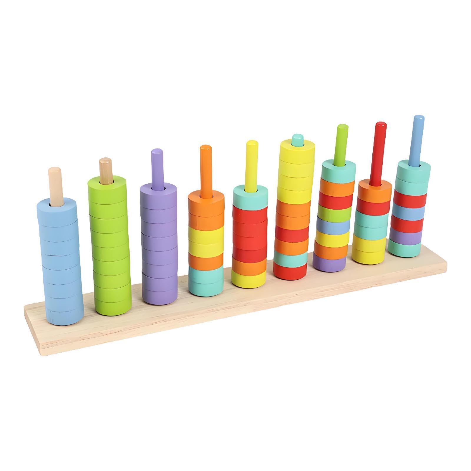 Jeu D'empilage par Couleurs, Ensemble de Blocs à Empiler, Jouet D'éveil pour, Anneaux à Empiler, 7 Couleurs