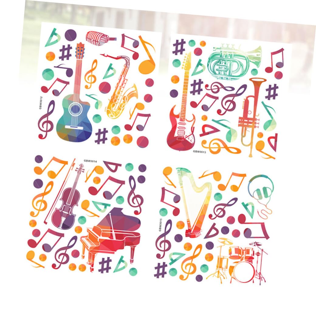 Angoily 2 Set Adesivo Murale Musicale Carta Da Parati Adesivi Murali Creativi Per La Stanza Decorazioni Per L'aula Di Musica Adesivi Da Parete Creativi Adesivi Per Aule Di Musica 4 Pezzi*2