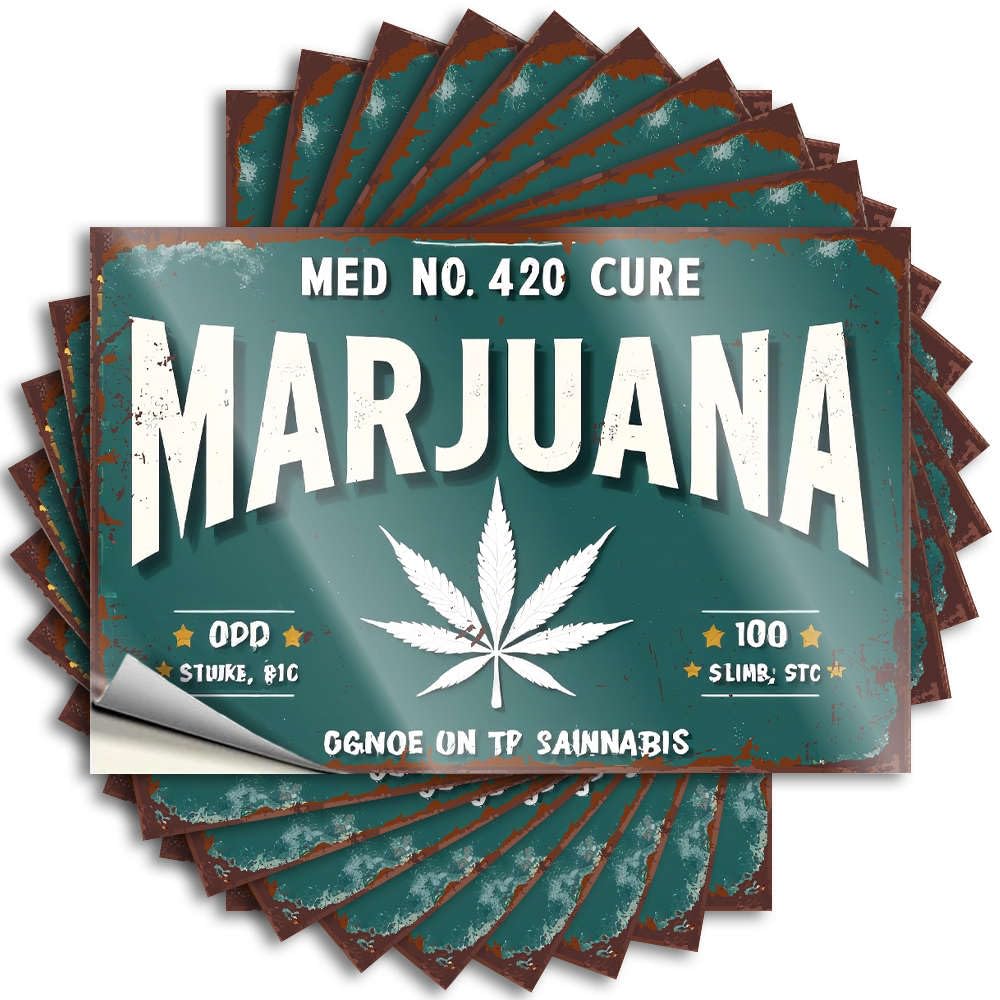 Bumper - Smiley Face Hat Med No. 420 Cure Marjuana for Absorbing Retro(12X18CM)