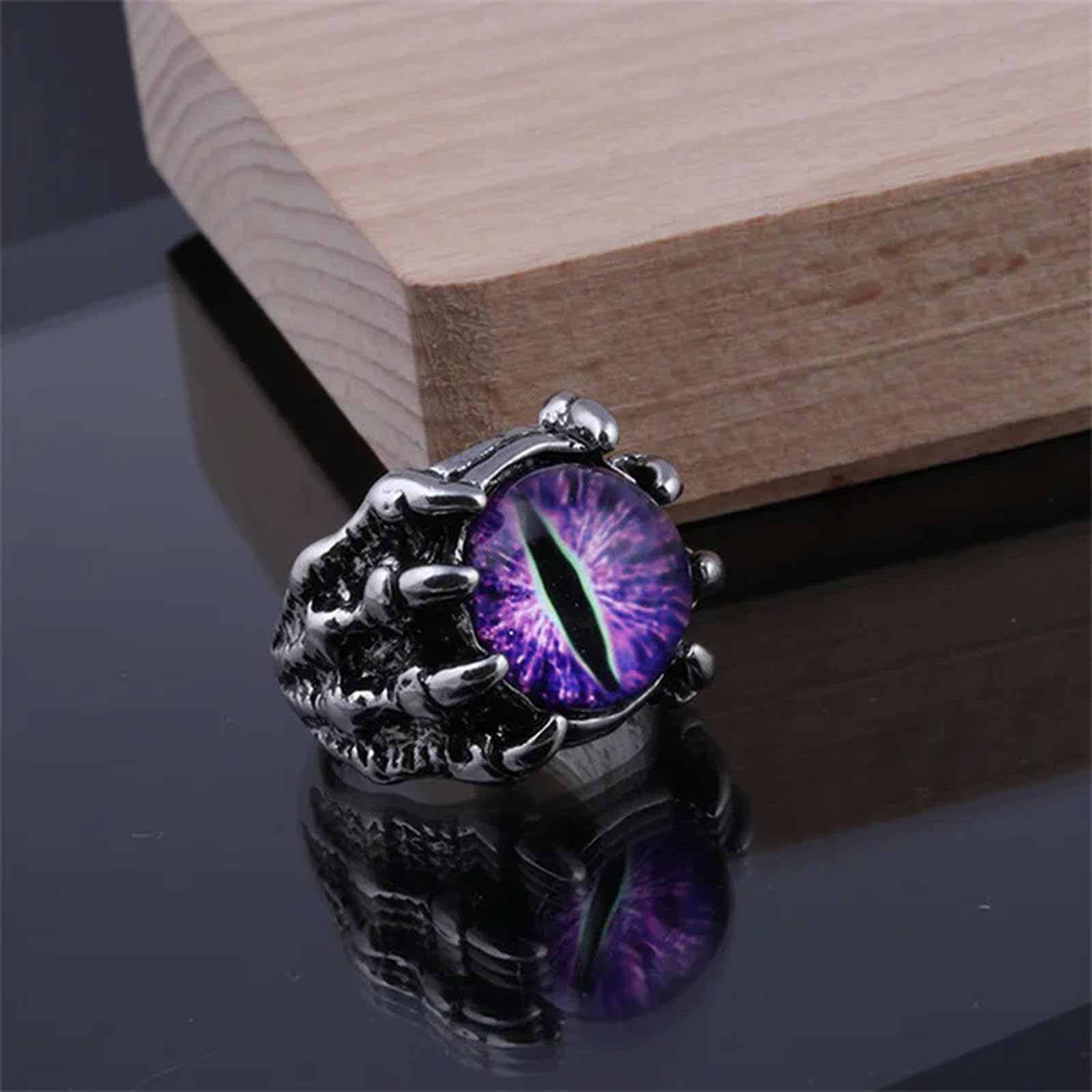 XJruixi Retro Jewelry Rings Gothic Rings Unisex Punk Rock Hip Hop Adjustable Gift Jewelry Evil Eye