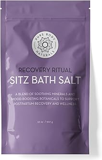 Pure Body Naturals Sitz Bath Salt – Postpartum Care and Hemorrhoid Support – Natural Soak for Self Care and Hemmoroid Relief - Post Partum Essentials, 32 Oz